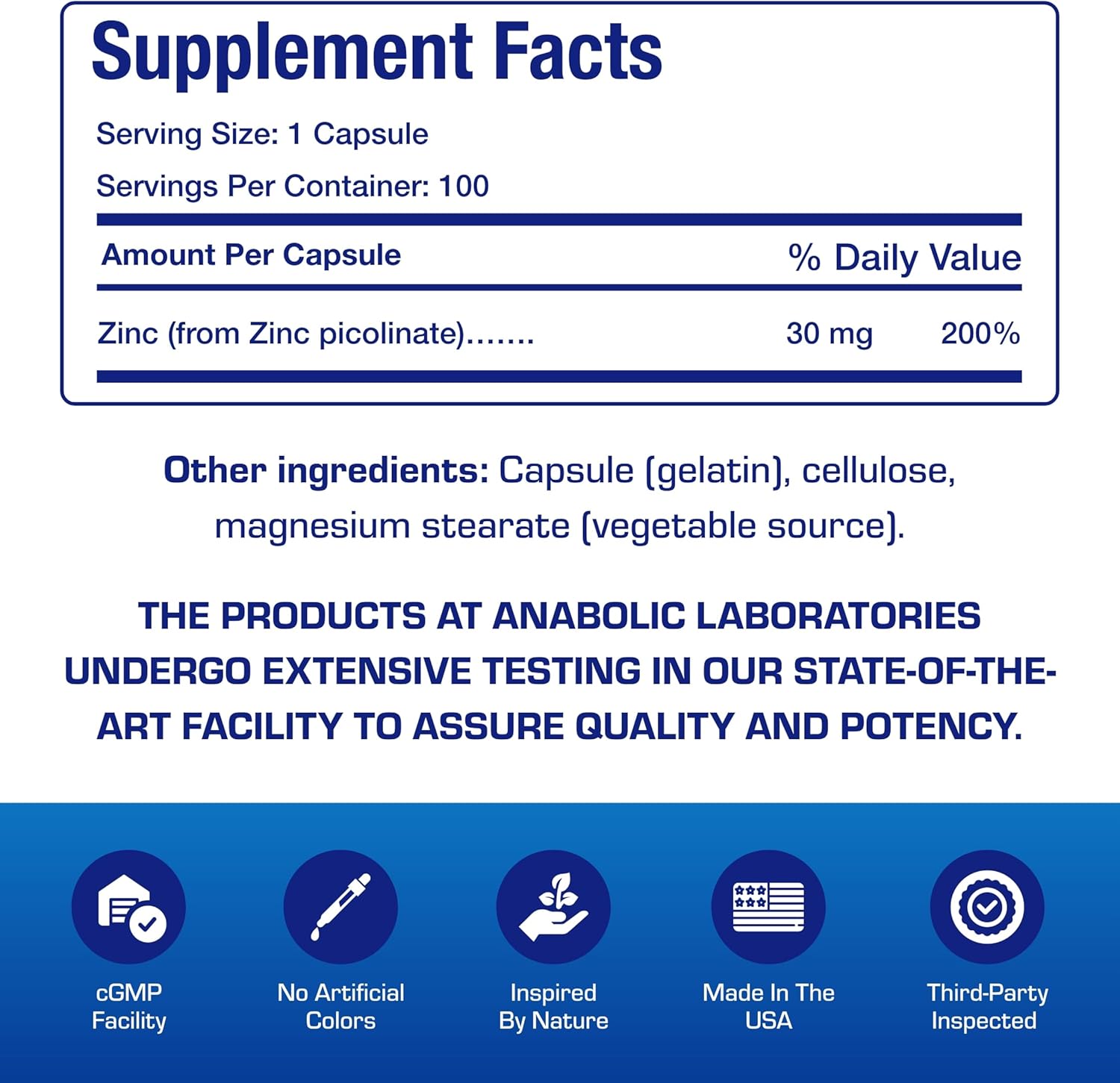 Chelated Zinc Picolinate 30mg - Clinically Formulated High Potency Zinc Supplement for Women & Men for Healthy Skin Bone & Immune System Support - Vegan Non-GMO & Easy to Swallow - 100 Servings Nirvana Guru