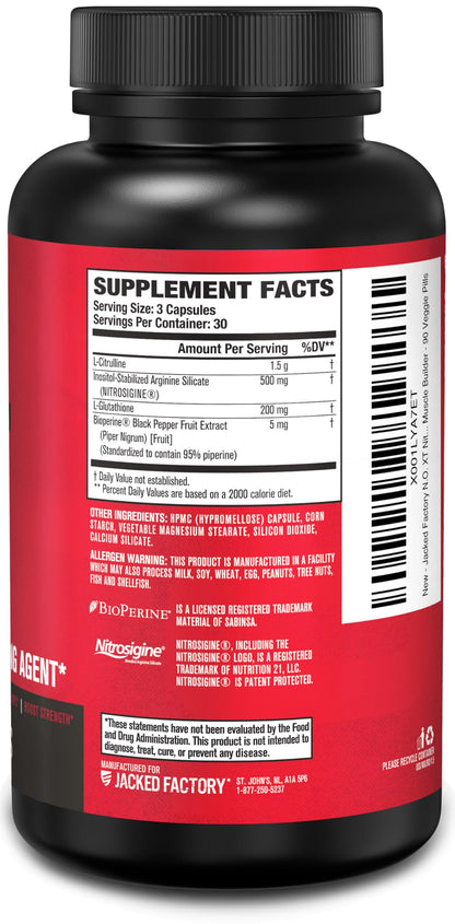 Jacked Factory N.O. XT Nitric Oxide Supplements for Men w/Nitrosigine L Arginine L Citrulline Supplement for Muscle Pumps & Vascularity - Pre Workout Nitric Oxide Booster & Muscle Builder - 90 Caps Nirvana Guru