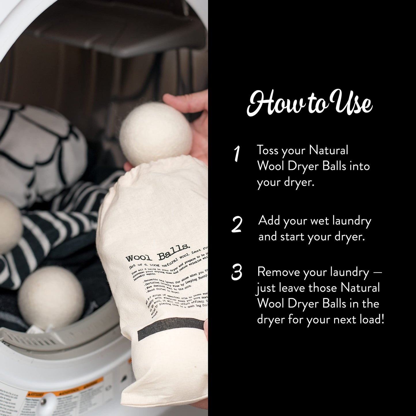 Molly's Suds Wool Dryer Balls | XL, Premium Organic Fabric Softener, Hypoallergenic, Hand-Felted, Reusable, Reduce Drying Time | White, Set of 6 Nirvana Guru