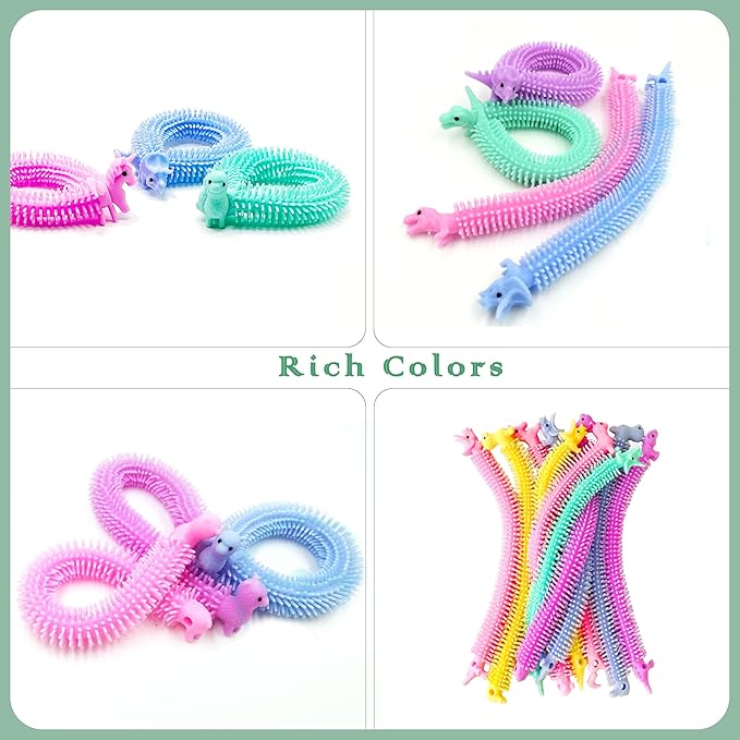 30 Pack Stretchy Strings Fidget Toys - Vibrant Sensory Toys Bulk for Kids and Adults Stress Relief - Anti-Anxiety Autism Toys - Perfect for Children's Day, Birthday Gifts, Party Favors nirvanaguru