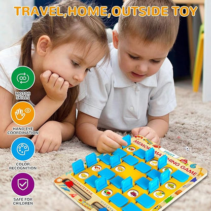 Matching Memory Game for Kids Age 3 4 5 6 7 8 Year Old, Travel Toy for Boys Girls, Wooden Board Game, Road Trip Essentials for Toddler, Airplane/ Car/ Camping Activity, Ideal Christmas, Birthday Gifts nirvanaguru