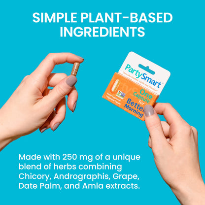Himalaya PartySmart, One Capsule for a Better Morning After Drinking, Plant Based, Liver Support, Alcohol Breakdown, Clinically Studied, Non-GMO, Herbal Supplement, 10 Capsules - Nirvana Guru