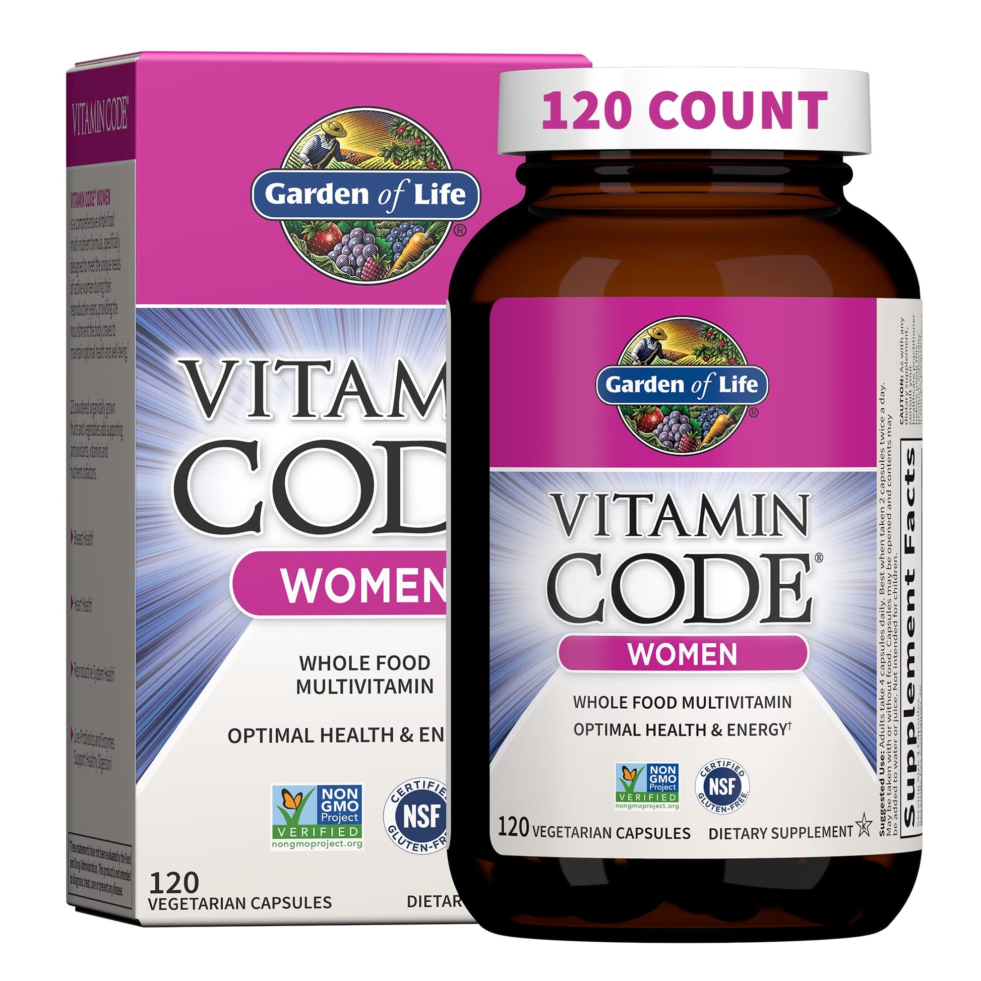 Garden of Life Multivitamin for Women, Vitamin Code Women's Multi - 120 Capsules, Whole Food Womens Multi, Vitamins, Iron, Folate not Folic Acid & Probiotics for Womens Energy, Vegetarian Supplements - Nirvana Guru