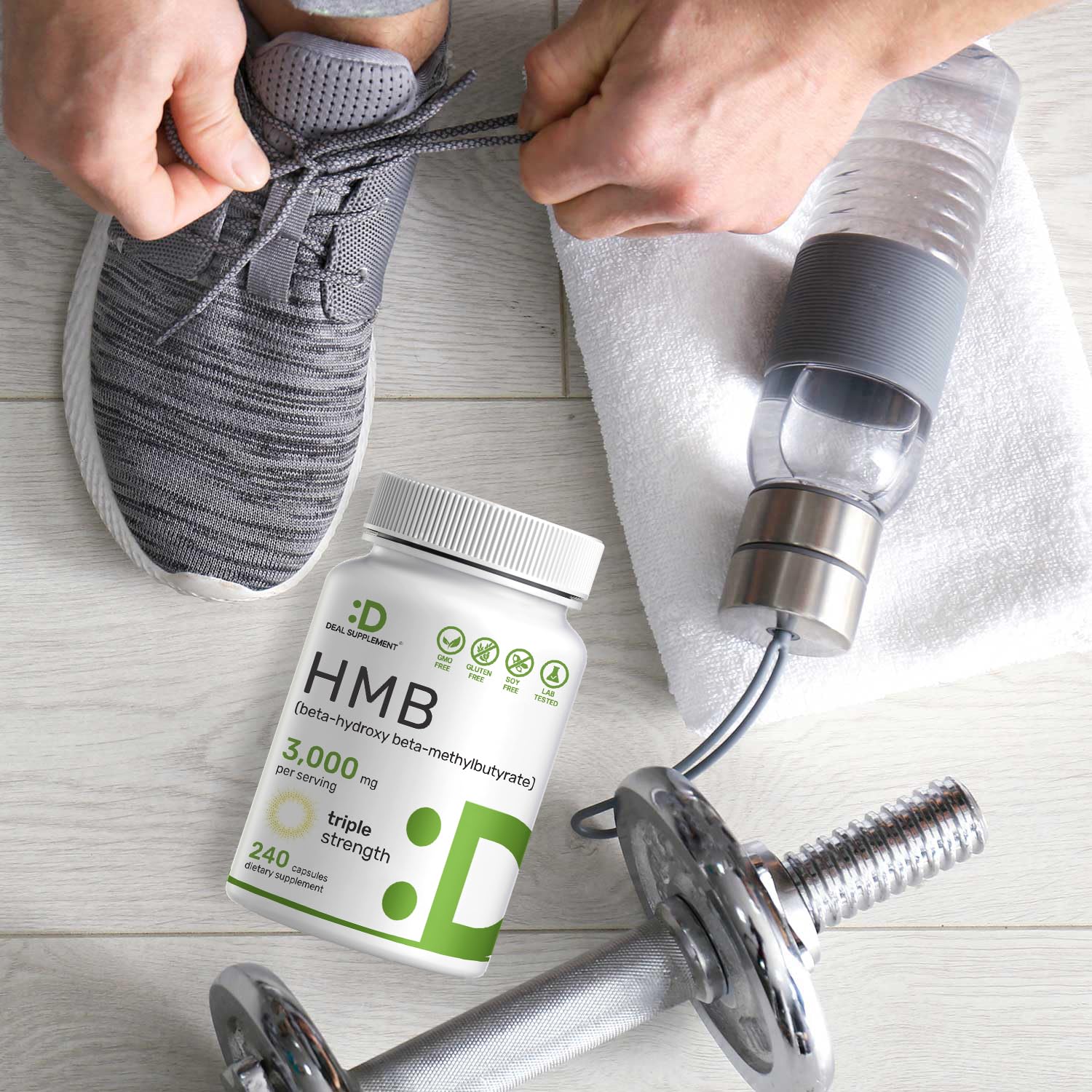 Ultra Strength HMB Supplements 3,000mg Per Serving, 240 Capsules | Third Party Tested | Supports Muscle Growth, Retention & Lean Muscle Mass | Fast Workout Recovery Nirvana Guru