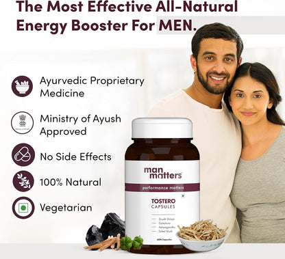 Pure Shilajit, Gokshura, Kesar, Ashwagandha, Safed Musli Capsules for Men | 20 Natural Herbs | 180 Tablets Nirvana Guru