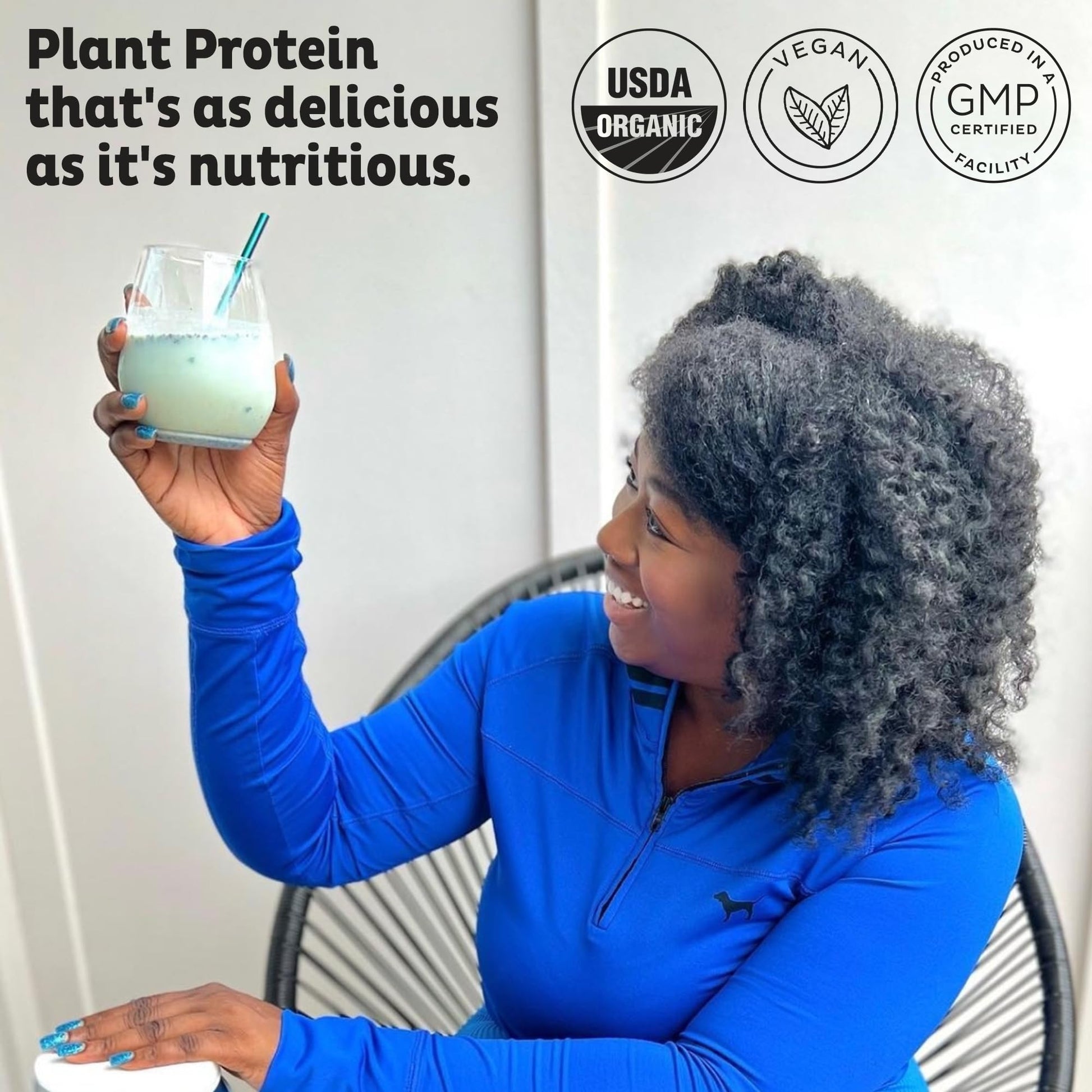 KOS Vegan Protein Powder Erythritol Free, Vanilla USDA Organic - Pea Protein Blend, Plant Based Superfood Rich in Vitamins & Minerals - Keto, Dairy Free - Meal Replacement for Women & Men, 28 Servings - Nirvana Guru
