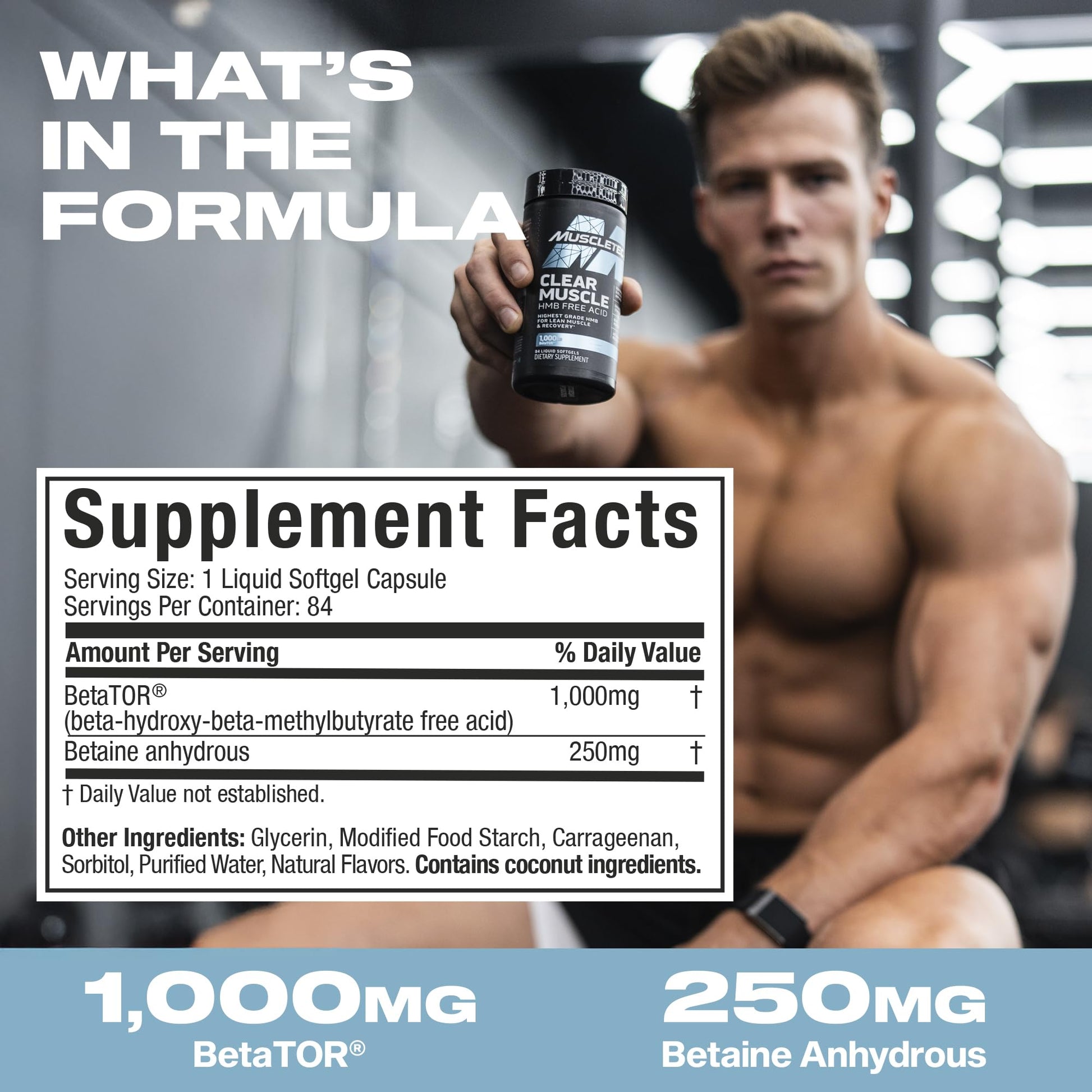 Muscletech HMB Supplements 1000mg, Clear Muscle (42 Liquid Softgels) - Highest Grade HMB for Lean Muscle & Recovery - HMB Free Acid Muscle Supplement - Help Decrease Muscle Breakdown Nirvana Guru