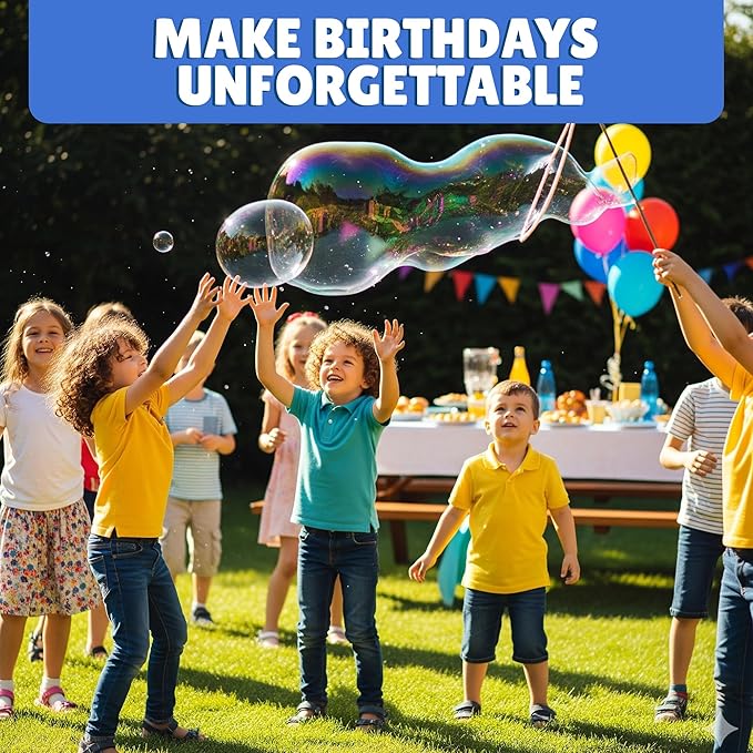 Giant Bubble Solution - Bubble Wands, Bubbles for Kids, Kids Bubbles Mix Powder Makes 896 OZ (7 Gallons) - The Original Solution Mix | 100% Kid Safe nirvanaguru