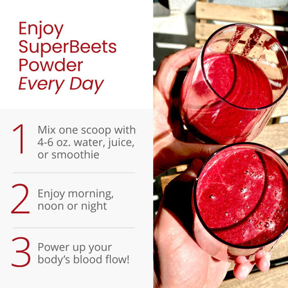 HumanN SuperBeets Beet Root Powder - Non-GMO Beetroot Superfood - Nitric Oxide Supplement for Heart Health, Circulation & Blood Pressure Support - Black Cherry, 30 Servings - Nirvana Guru