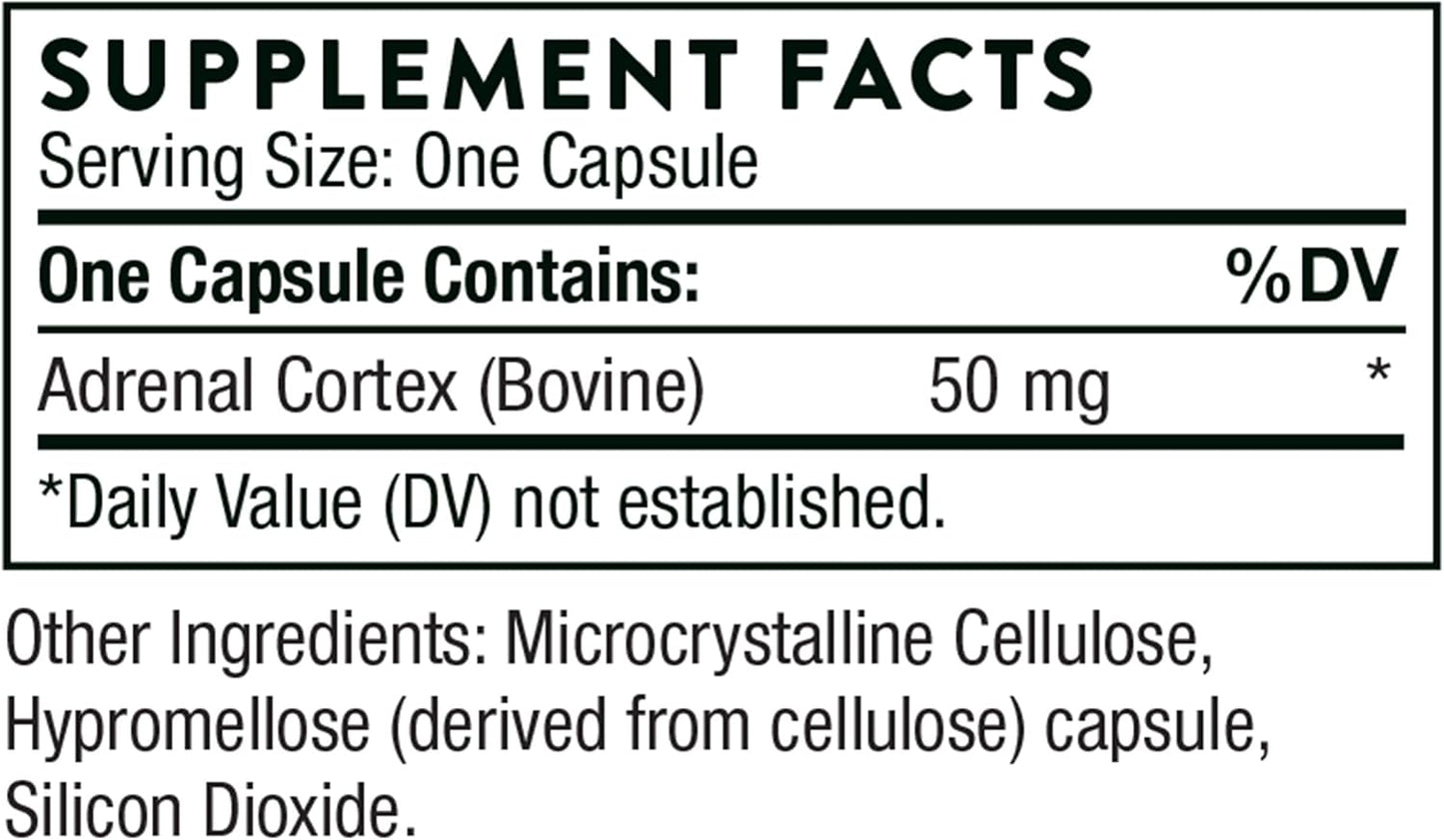 THORNE Adrenal Cortex - Supplement for Cortisol Management - Support Healthy Adrenal Gland Function, Immune System, Stress Management, Fatigue & Metabolism* - 60 Capsules - Nirvana Guru