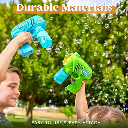 JOYIN 2 Kids Bubble Gun with 2 Bottles Refill Solution, Bubble Machine Gun for Toddlers 1-3 Kids 4-8, Party Favors, Summer Toy, Outdoors, Easter, Birthday Gift nirvanaguru