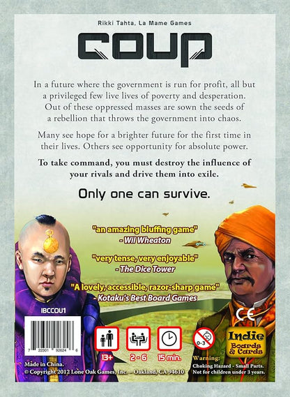 Coup - The Fast, Fun Bluffing Party Game for 2-6 Players. Perfect for Family Game Night with your Teens or Friends. Can you get away with your bluff? Over 1 Million copies sold! nirvanaguru