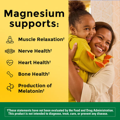 Nature Made Magnesium Citrate 250 mg per serving, Magnesium Supplement for Muscle, Nerve, Bone and Heart Support, 120 Softgels, 60 Day Supply - Nirvana Guru