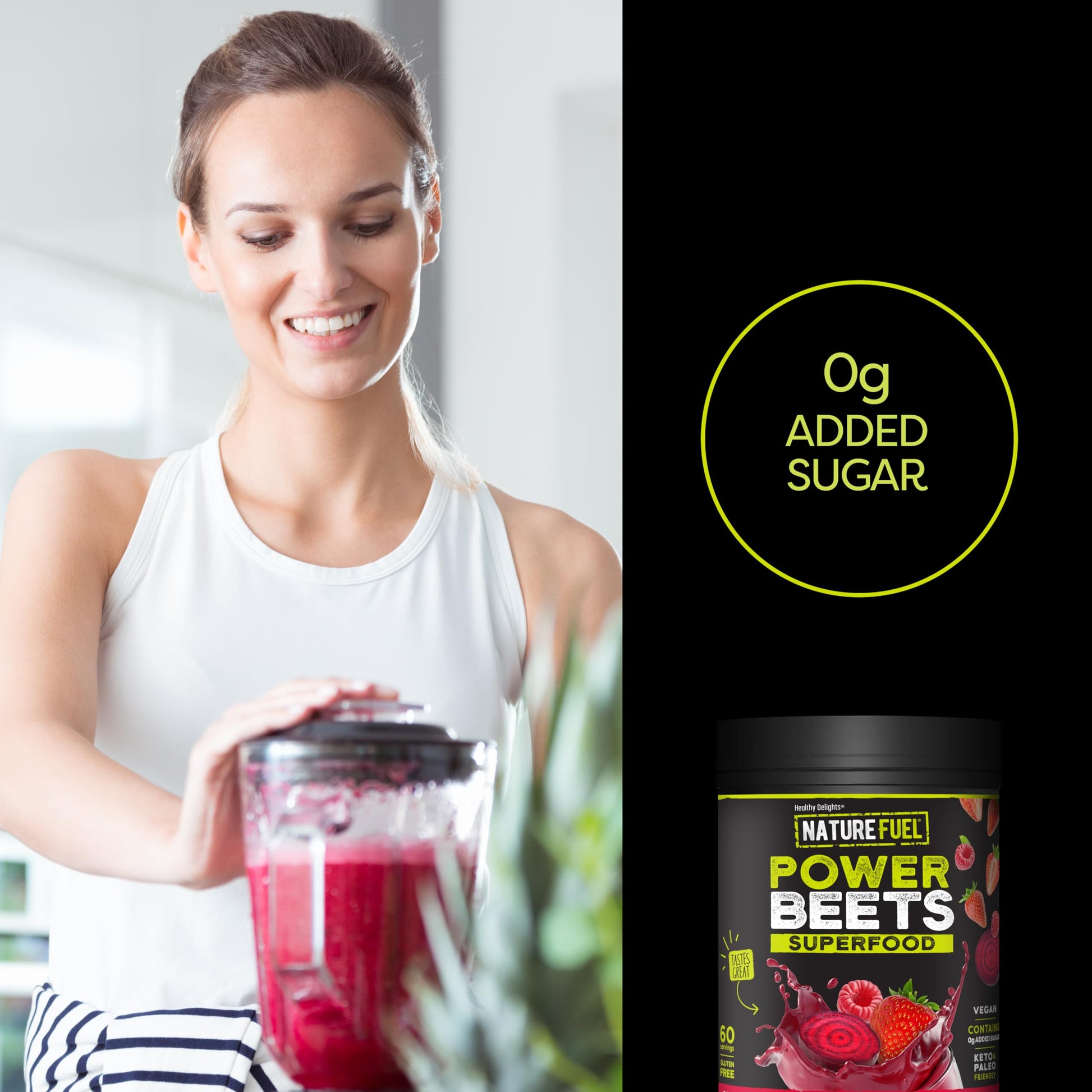 Nature Fuel Power Beets Powder, Delicious Mixed Berry, Concentrated Superfood Supplement, Supports Circulation, Natural Energy & Stamina, Non-GMO, 60 Servings (Packaging May Vary) Nirvana Guru