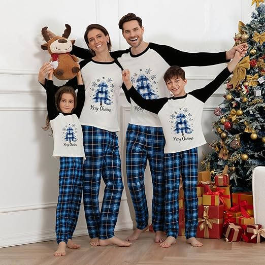 Matching Christmas Pajamas for Family Cute Printed Xmas Pajamas Set Holiday Family Sleepwear Sets for Womens Couples nirvanaguru