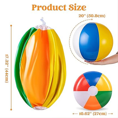 JOYIN 4-Pack 20" Beach Balls - Large Rainbow Beach Ball Inflatable Pool Toys for Party Supplies Decorations, Adults Kids Birthday Luau Summer Beach Water Games Beachball Party Favors nirvanaguru