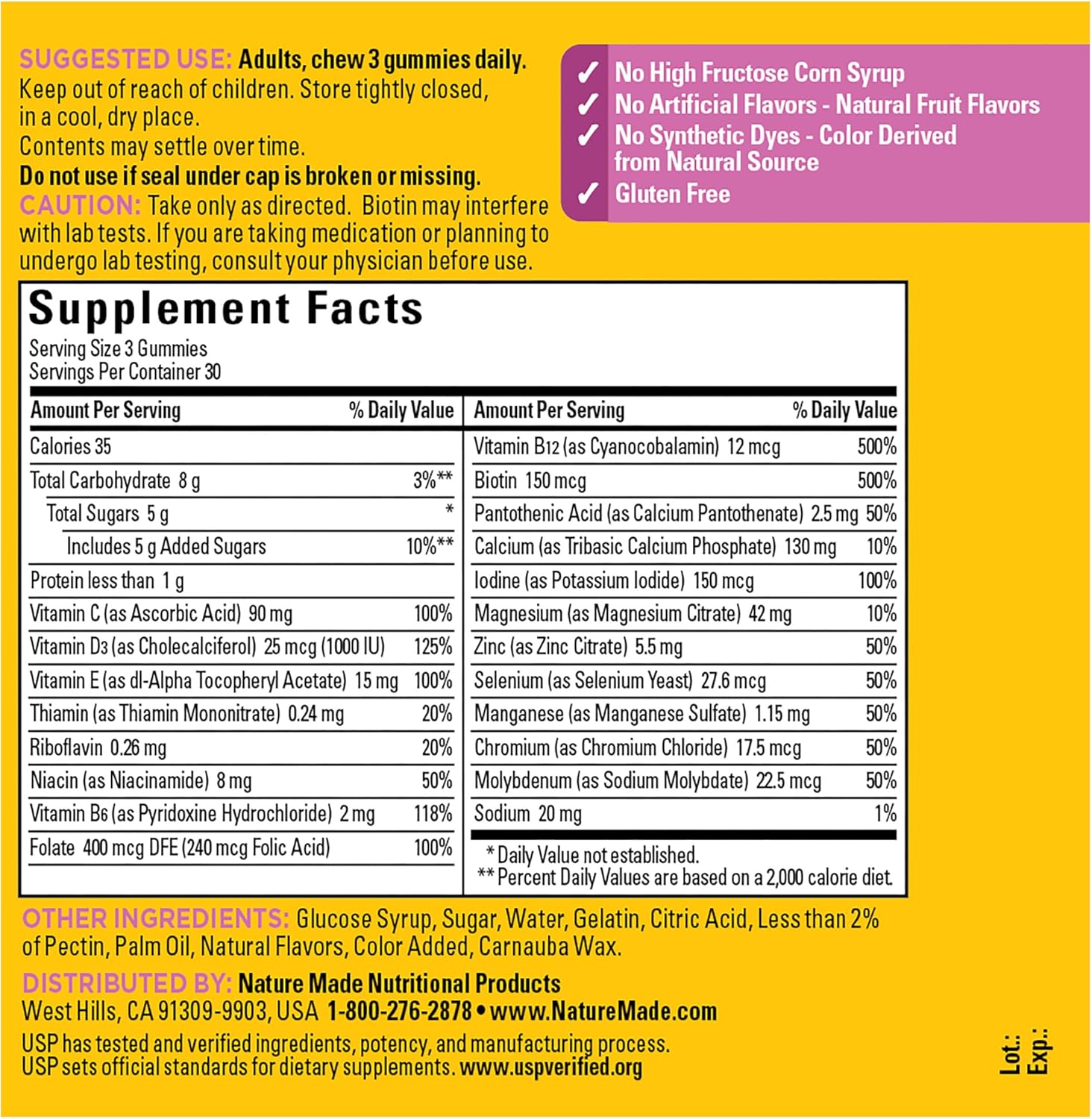 Nature Made Advanced Multivitamin Gummies for Her with Magnesium Citrate, Calcium & All 8 B Vitamins, Multivitamin for Women, 90 Gummies, 30 Day Supply - Nirvana Guru