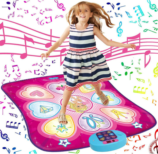 SUNLIN Dance Mat - Dance Mixer Rhythm Step Play Mat - Dance Game Toy Gift for Kids Girls Boys - Dance Pad with LED Lights, Adjustable Volume, Built-in Music, 3 Challenge Levels (3-12 Years Old) Nirvana Guru