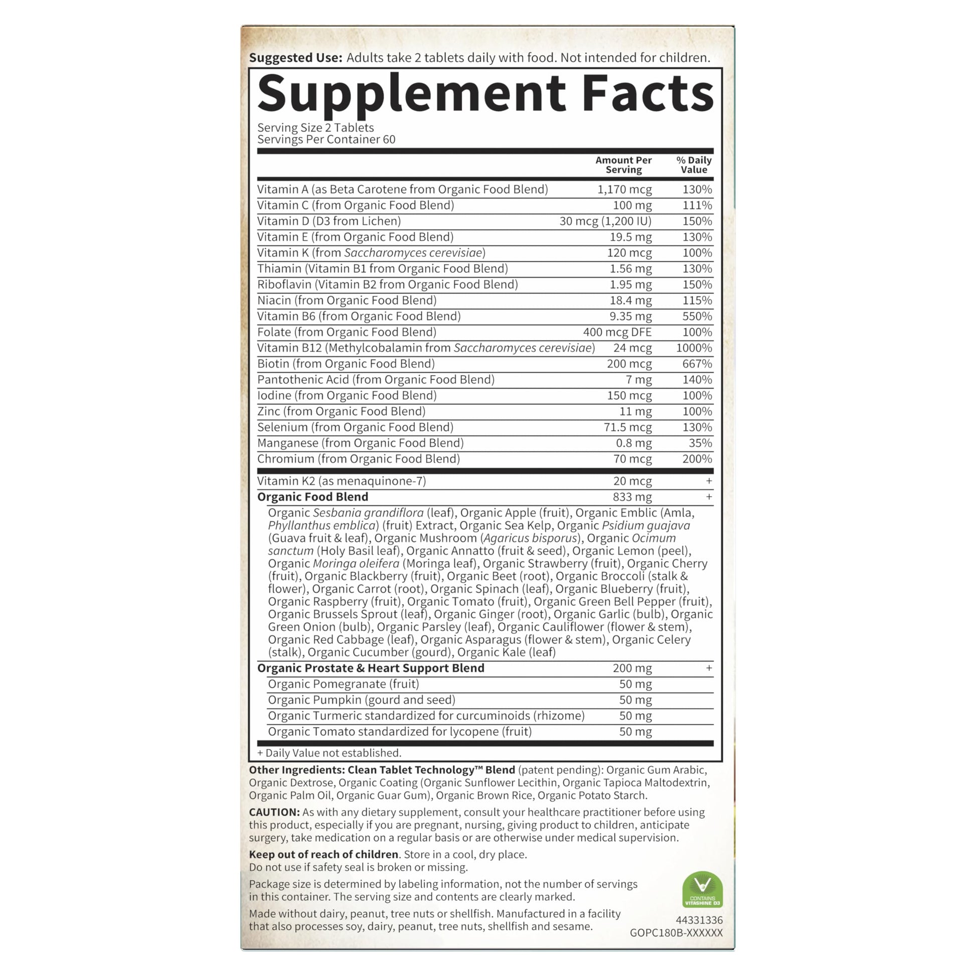 Garden of Life Organics Whole Food Multivitamin for Men 40+ 120 Tablets, Vegan Mens Multi for Health & Well-Being Certified Organic Whole Food Vitamins & Minerals for Men Over 40 Mens Vitamins - Nirvana Guru