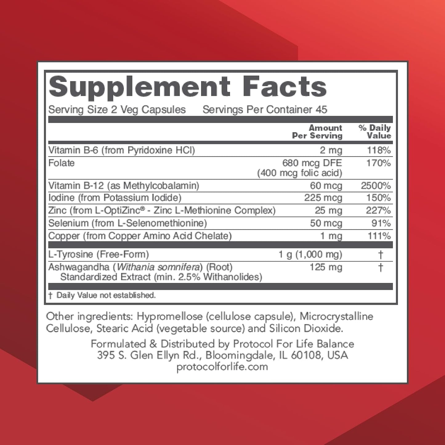 Protocol Ortho Thyroid - Supports Healthy Thyroid Function* - with Ashwagandha, Zinc & Selenium - Non-GMO & Kosher - 90 Veg Capsules Nirvana Guru