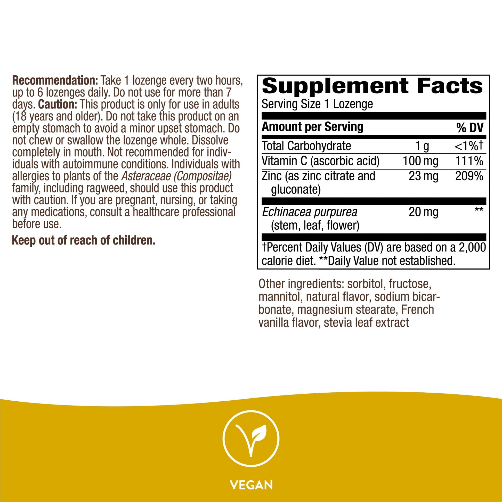 Nature's Way Zinc Lozenges with Vitamin C & Echinacea, Immune Support*, 23 mg of Zinc & 100 mg of Vitamin C per Serving, Wild Berry Flavored, 60 Lozenges (Packaging May Vary) - Nirvana Guru