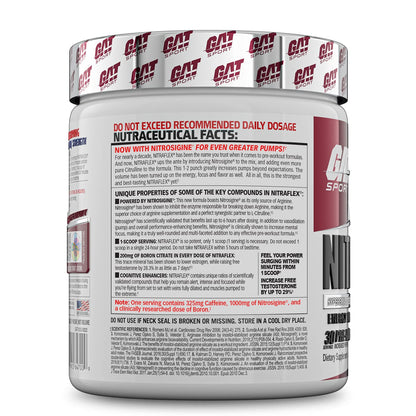 GAT SPORT Nitraflex Advanced Pre-Workout Powder, Increases Blood Flow, Boosts Strength and Energy, Improves Exercise Performance, (Blue Raspberry, 30 Servings) Nirvana Guru
