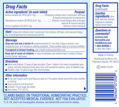 Boiron Arnicare Leg Cramps for Day and Night Relief from Cramping and Stiffness in Feet or Calves - 33 Tablets - Nirvana Guru