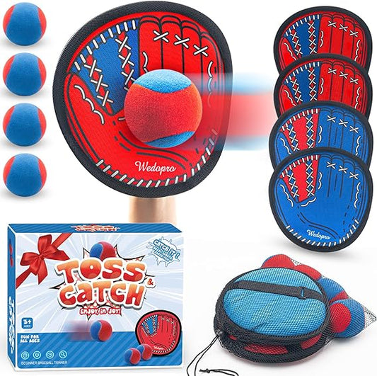 Toss and Catch Ball Game, Kids Toddler Baseball Glove & Catch Ball Toys, Kids Outdoor Games for Family, Toys for Beach Pool Yard Outside, Birthday Gift for Ages 3 4 5 6 7 8-12 Year Old Boys Girls nirvanaguru