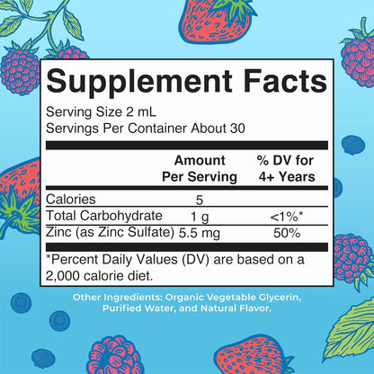 MaryRuth Organics Zinc Supplement for Immune Support, Immune Support Supplement for Kids, Ages 4-13, Zinc Sulfate, Vegan, USDA Organic, Glycerin Based, 2 Fl Oz - Nirvana Guru