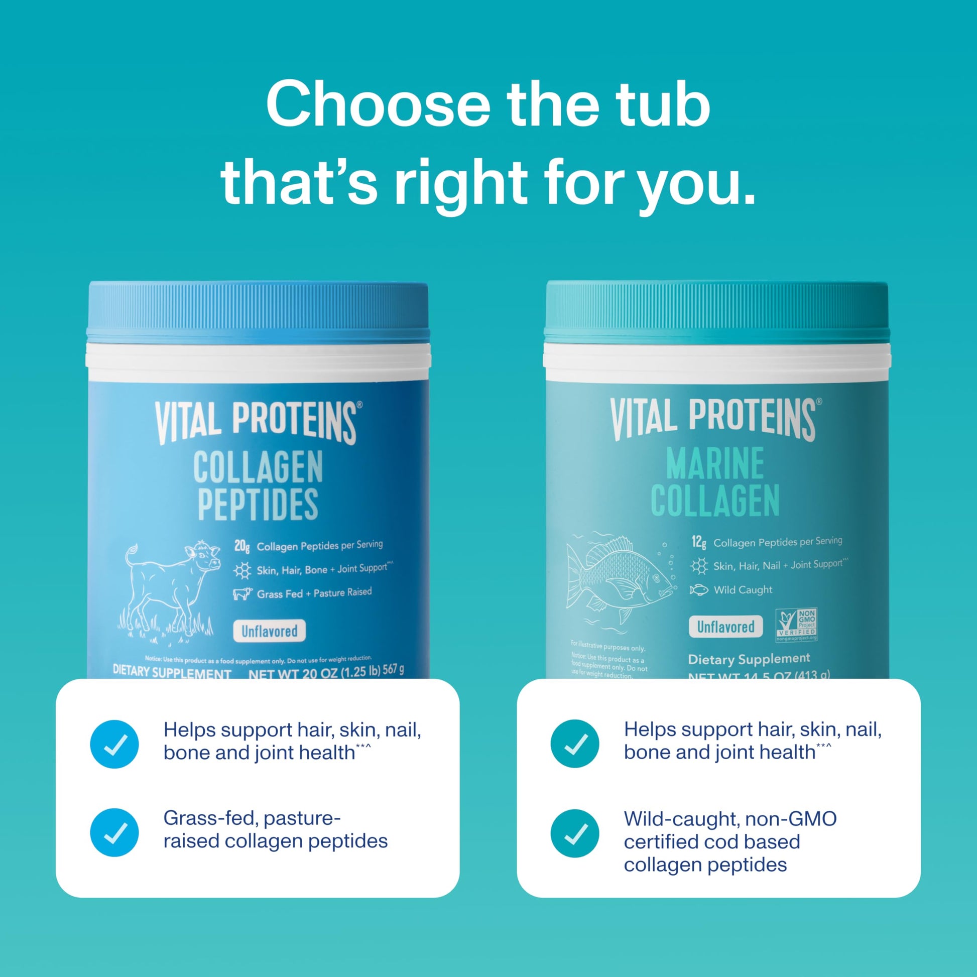 Vital Proteins Marine Collagen Peptides Powder Supplement for Skin Hair Nail Joint - Hydrolyzed Collagen - 12g per Serving - 14.5oz Canister - Nirvana Guru
