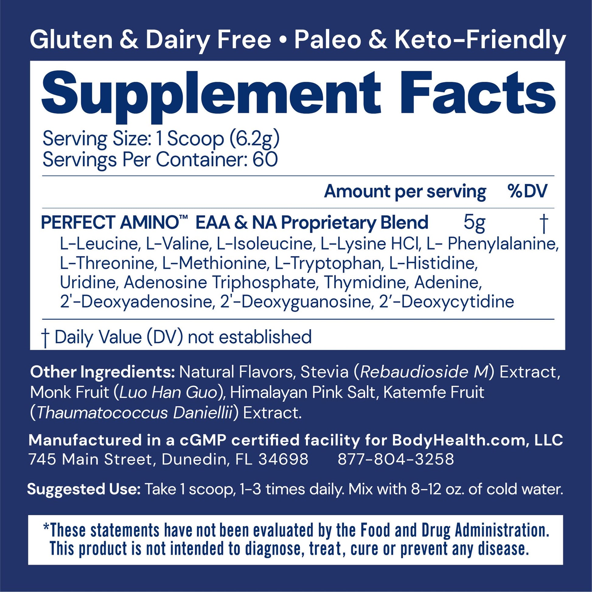 BodyHealth PerfectAmino Powder - BCAA and EAA Powder for Pre and Post Workout - Amino Acid Energy Drink for Men and Women to Support Lean Muscle and Recovery - Strawberry - 30 Servings Nirvana Guru