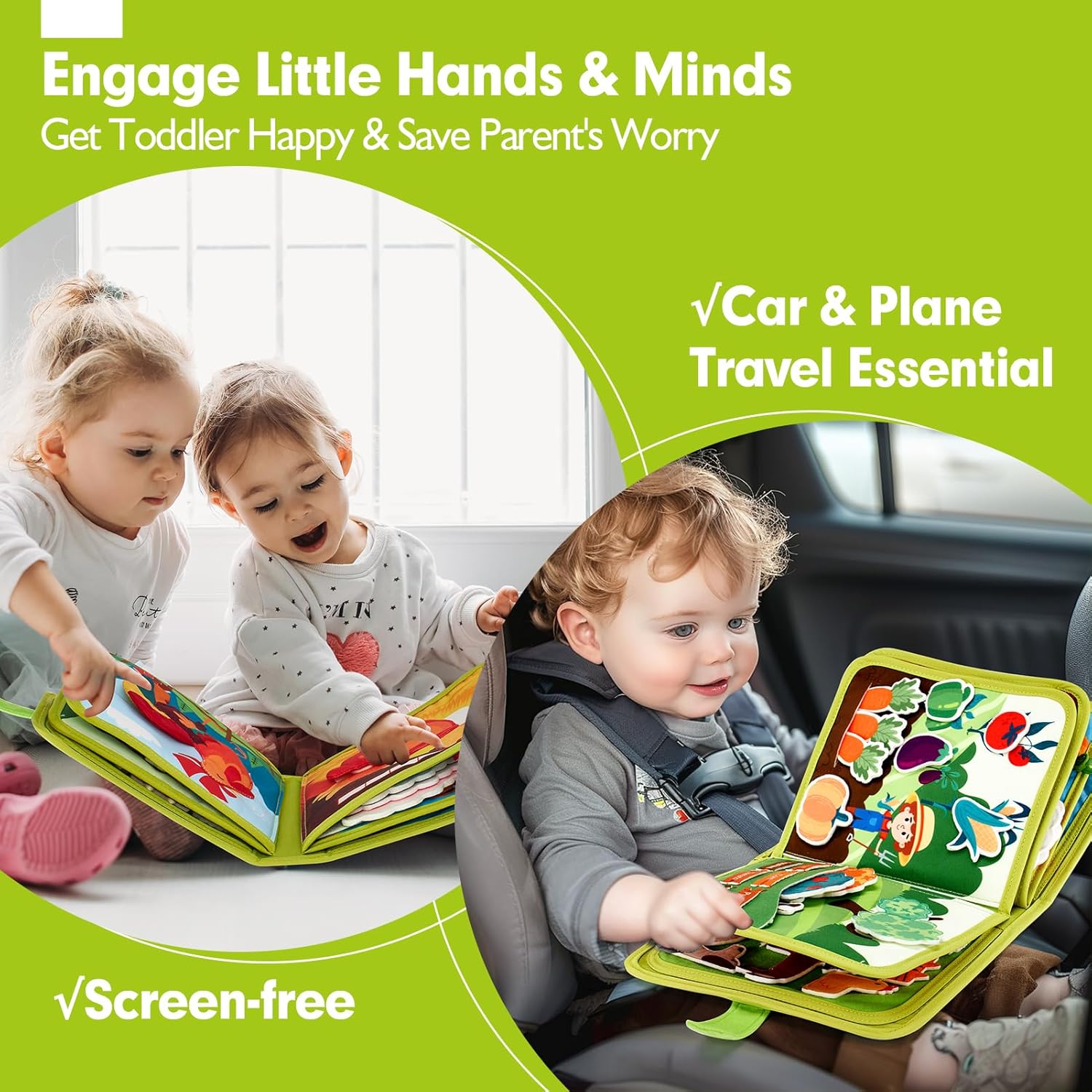 hahaland Busy Book for Toddlers 1-3 - Montessori Toys Busy Board for 1 Year Old Boy Gifts Girl Toys Educational Learning Quiet Activity Books Travel Toy One Year Old Birthday Christmas Toddler Gifts Nirvana Guru