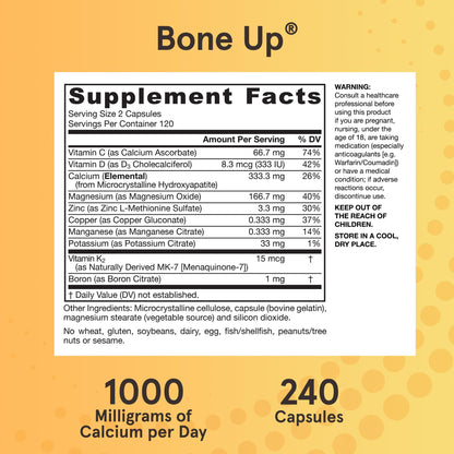 Jarrow Formulas BoneUp for Bone Density - Vitamin D3 and K2, Calcium Support, 360 Capsules, Promotes Skeletal Nutrition, Up to 60 Days Supply - Nirvana Guru