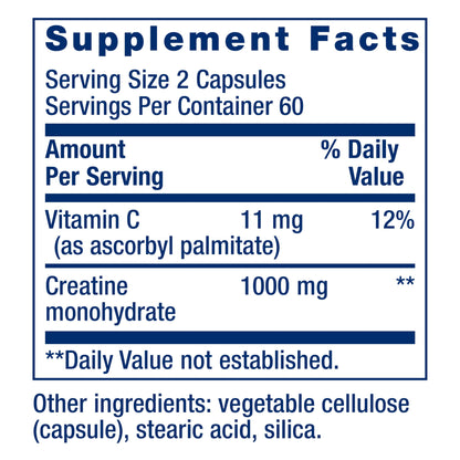 Life Extension Creatine Capsules – Creatine Monohydrate – Promotes Strength, Lean Muscle, Healthy Endurance – Non-GMO, Gluten-Free – 120 Capsules - Nirvana Guru