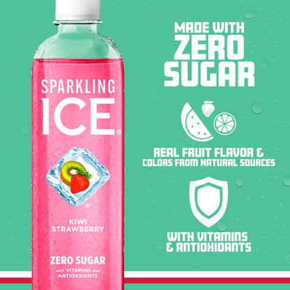 Sparkling Ice, Black Raspberry Sparkling Water, Zero Sugar Flavored Water, with Vitamins and Antioxidants, Low Calorie Beverage, 17 fl oz Bottles (Pack of 12) - Nirvana Guru