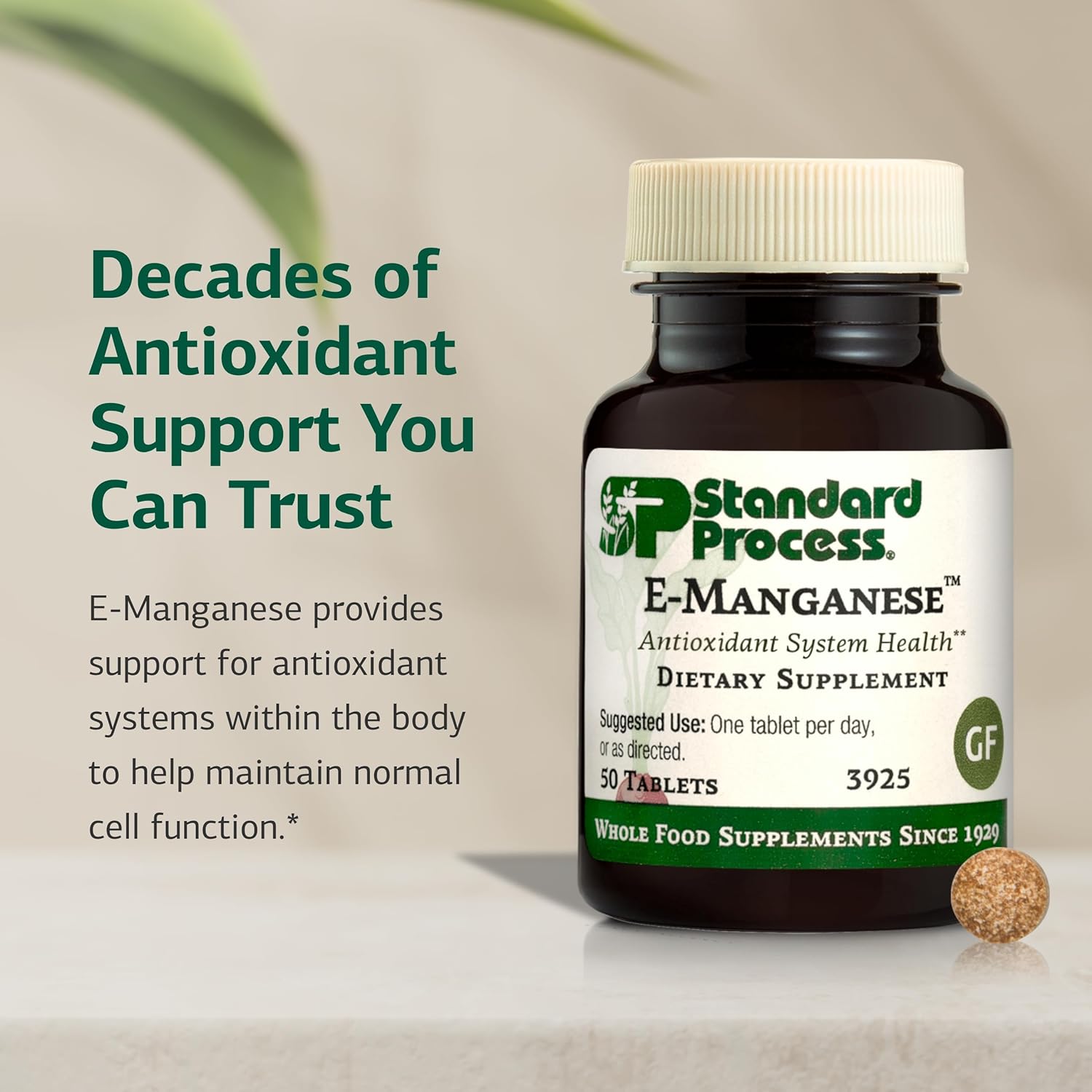 Standard Process E-Manganese - Antioxidant Health Support - Whole Food-Based Supplement with Vitamin E & Manganese - Supplement to Aid Cellular Health - 50 Tablets Nirvana Guru