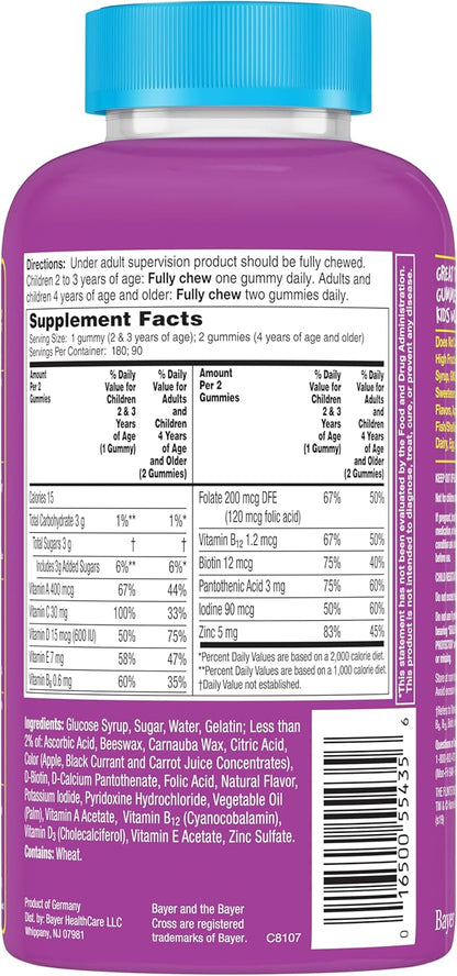 Flintstones Vitamins Complete Gummies, Kids Vitamins with Vitamin C for Toddlers and Children, Kids Multivitamin with Vitamin A, B6, B12, E & Zinc, 180 Count Nirvana Guru