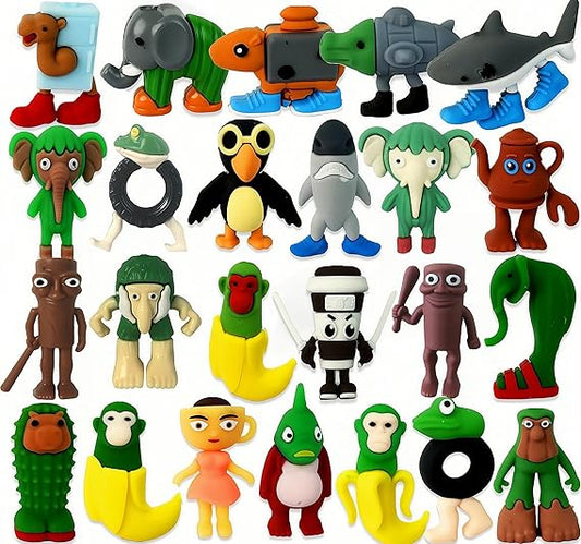 24PCS Tralalero Tralala Toys, Tung Tung Sahur & More – Mini Collectible Brainrot Toys for Desk Decor, BRR BRR Patapim,Meme Shark Collectible Animals Figurine Doll (24Pcs) nirvanaguru