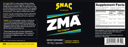 SNAC ZMA The Original Recovery & Sleep Supplement, Promotes Muscle Recovery, Immune Support & Restorative Sleep with Zinc, Magnesium & Vitamin B6 (90 Veggie Capsules) Nirvana Guru