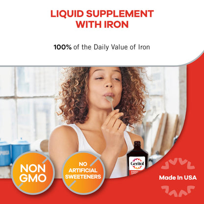 Geritol Liquid Vitamin and Iron Supplement, Energy Support, Contains High Potency B-Vitamins and Iron, Pleasant Tasting, Easy to Swallow, No Artificial Sweeteners, Non-GMO, 12 Oz Nirvana Guru