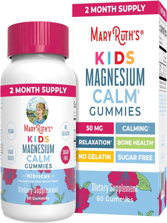 MaryRuth Organics Kids Magnesium Citrate Gummies by MaryRuth's | 2 Month Supply | Sugar-Free | Calm Magnesium Gummies for Kids 2+ | Bone Health | Calcium Absorption | Vegan | 60 Count - Nirvana Guru