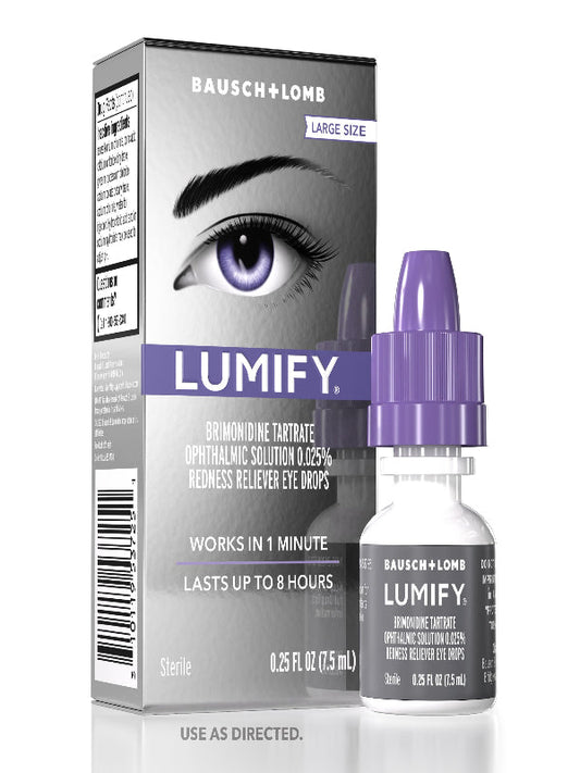 LUMIFY Eye Drops for Red Eyes, Redness Reliever for Brighter Looking Eyes, Works in 1 Minute & Lasts Up to 8 Hours, Eye Drops, 0.25 Fl Oz (7.5mL), Packaging May Vary Nirvana Guru