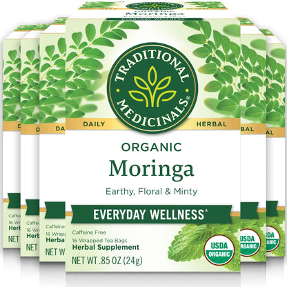 Traditional Medicinals Organic Red Clover, Caffeine Free, 16 Wrapped Tea Bags, 1.13 oz (32 g) - Nirvana Guru
