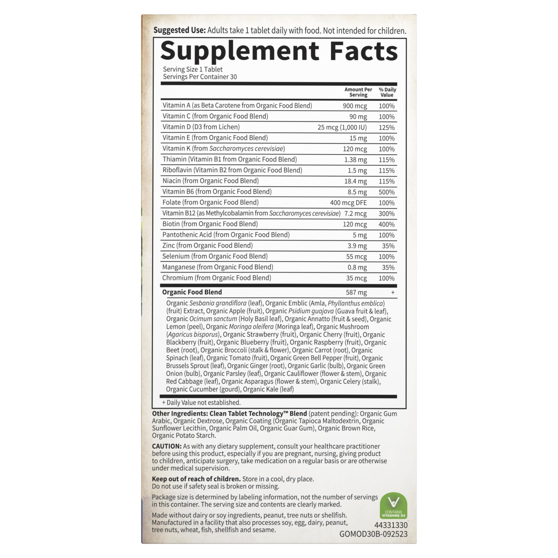 Garden of Life Organics Men's Once Daily Whole Food Multivitamin - 60 Tablets, Vegan Mens Multi for Health & Well-Being, Organic Mens Vitamins & Minerals, Vitamin C, Zinc - Nirvana Guru