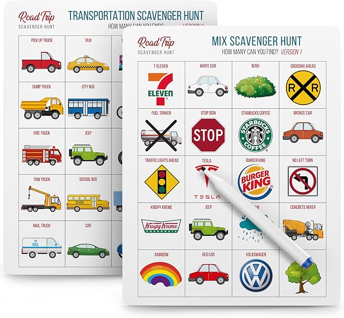 WELL BALANCED Car Bingo - Road Trip Essentials: Car Activities and Games for Kids Ages 4-8 nirvanaguru
