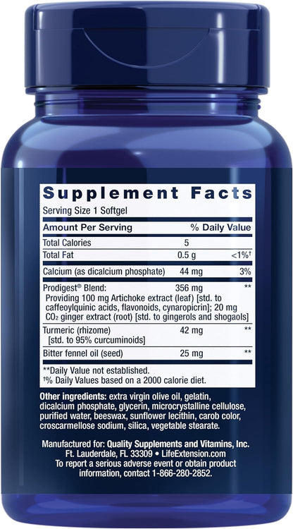 Life Extension Bloat Relief, Artichoke, Ginger, Fennel and Turmeric for Digestive Health, Supports Bloating Relief and Promotes Digestive Comfort, Gluten Free, Non-GMO, 60 softgels - Nirvana Guru