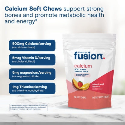 Bariatric Fusion Bariatric Calcium Chews | Calcium Citrate with Vitamin D3 Calcium Supplement Bariatric Vitamin | Sugar Free Calcium Citrate Chewable | Calcium Citrate 500mg | Caramel | 60 Count Nirvana Guru