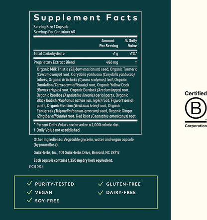 Gaia Herbs Liver Cleanse - Liver Health Support Herbal Supplement with Milk Thistle, Burdock, Turmeric Curcumin, Dandelion, and More - 60 Vegan Liquid Phyto-Caps (30 Servings) - Nirvana Guru