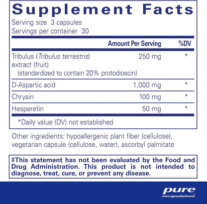 Pure Encapsulations Tribulus Formula | Hypoallergenic Supplement to Support Testosterone Balance* | 90 Capsules - Nirvana Guru