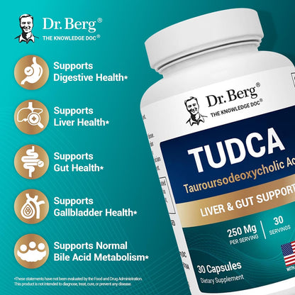 Dr. Berg TUDCA Supplement (Tauroursodeoxycholic Acid) - Powerful Formula for Liver Health, Bile Flow, Gallbladder Support, and Digestive Health* - 30 Capsules Nirvana Guru